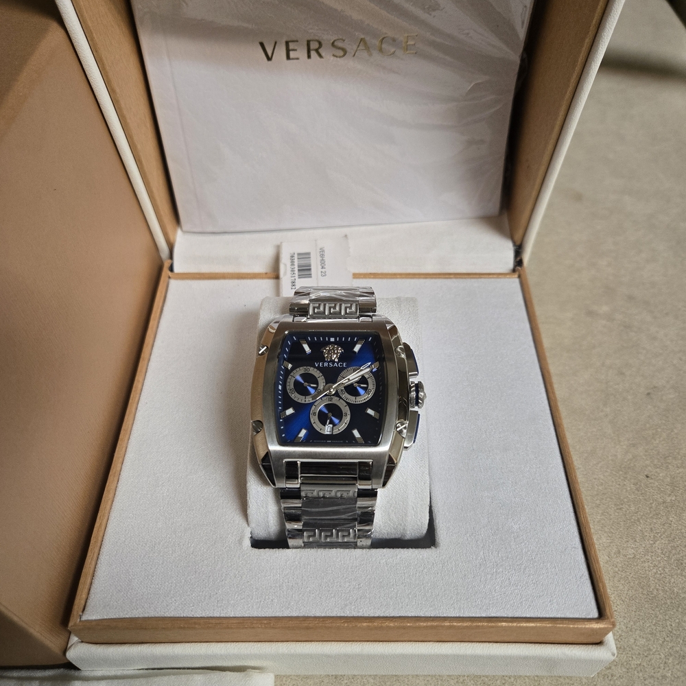 Versace Silver and Blue Chronograph Watch - Picture 3 of 3